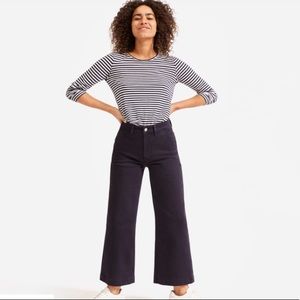 Everlane navy wide-leg cropped pant